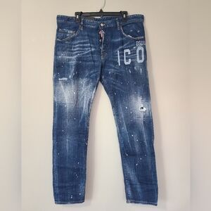 🇨🇦 DSQUARED2 Icon Print Skater Jeans - Fits 40" Waist, Blue